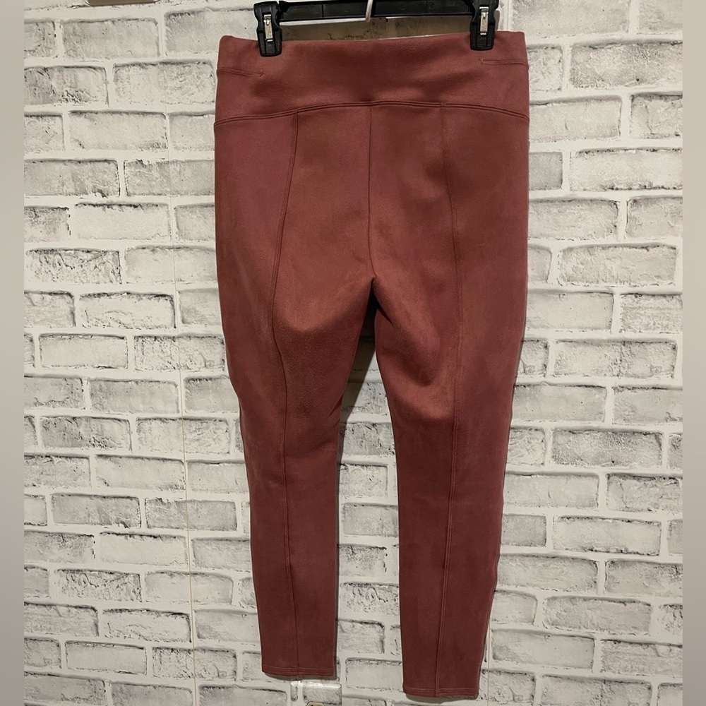 Women’s SPANX faux suede solid pink (rose) leggings Large - Picture 3 of 5